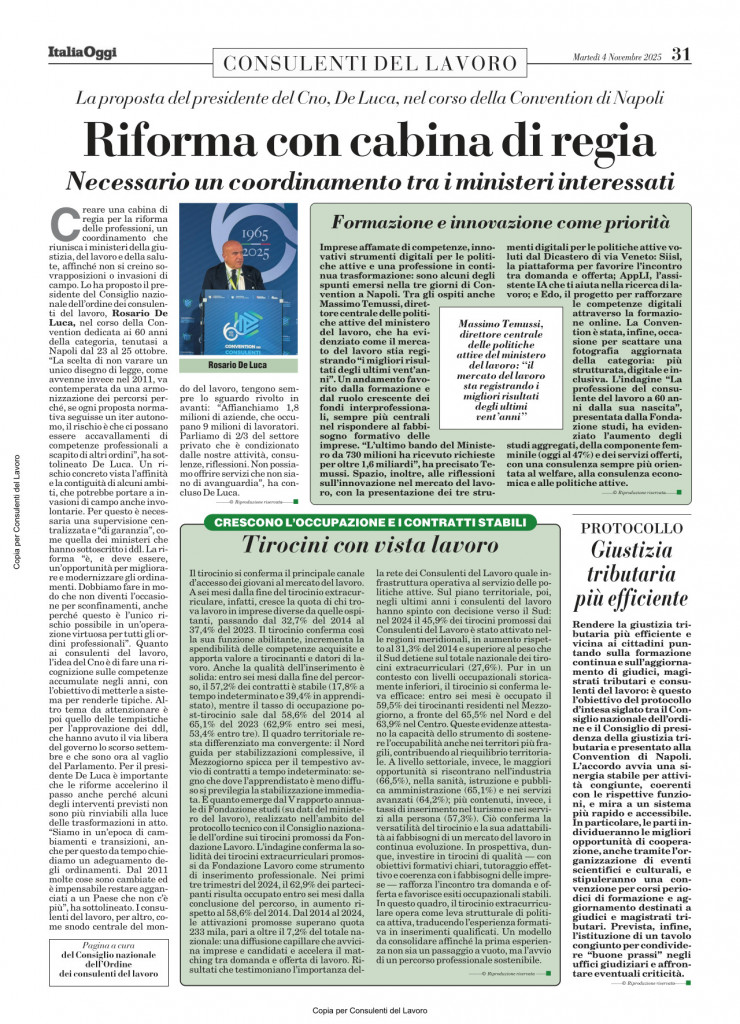 Pagina a cura del Consiglio Nazionale dell'Ordine